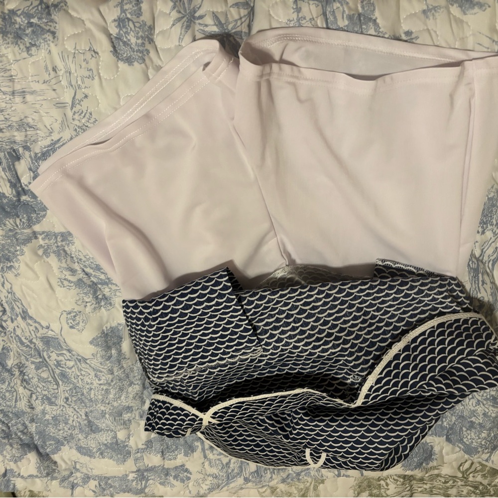 NWT Sydney Elizabeth sz 6 blue white Scalloped Hem Golf or casual Skirt skirt - Picture 7 of 9